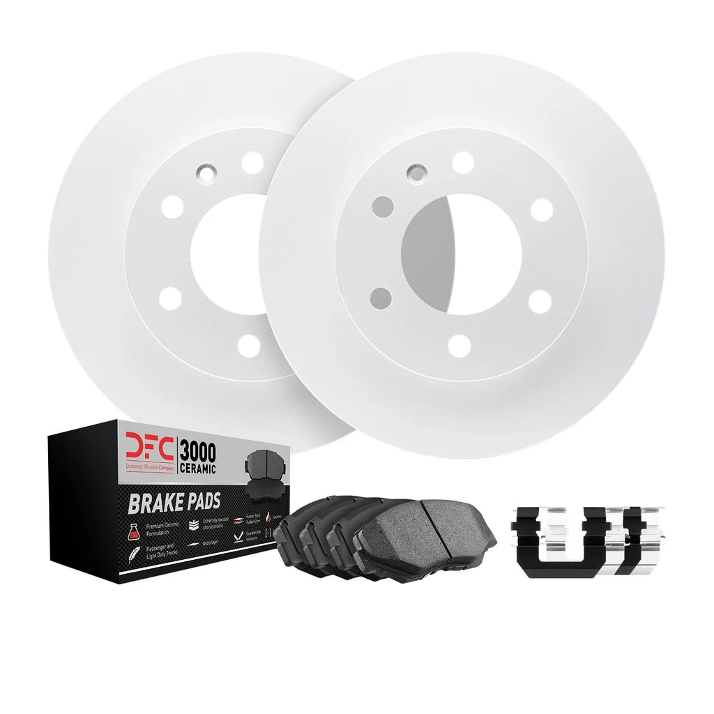 Dynamic Friction Company Front Geospec Brake Rotors with 3000 Series Ceramic Brake Pads includes Hardware 4312-91004 Fits select: 2017-2018 TOYOTA YARIS IA, 2016 TOYOTA SCION IA