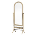 Scandinavian-Style Full-Length Floor Mirror with Wooden Frame