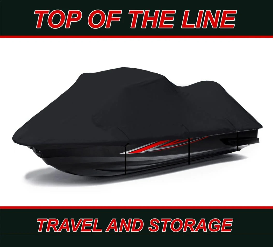 BLACK TOP OF THE LINE JET SKI Cover Compatible for YAMAHA XL 760 1998 1999 / XL 1200 1998 1999 2000 Jet Ski Watercraft PWC Cover