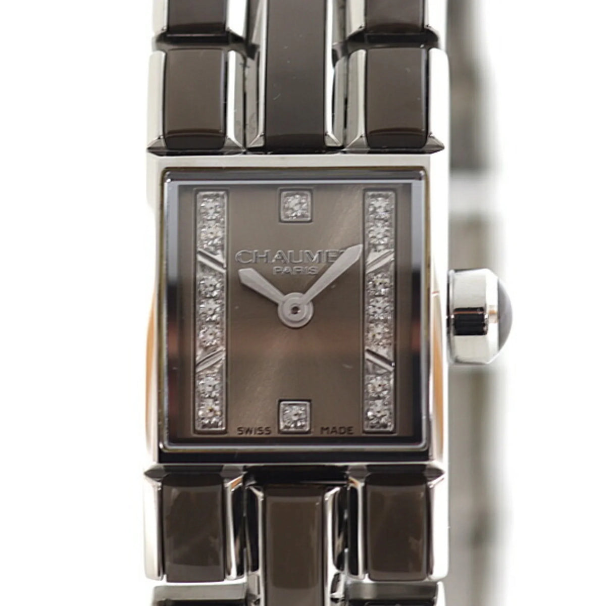Pre-Owned CHAUMET Ladies Watch Kaysis Lumiere Crystal W19616-34B Quartz Brown Dial (Good)