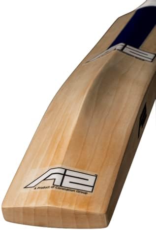 A2 Cricket Zenith Blue Grade-1 English Willow Bats â (2022 Range), Machine-Knocked with Rubber Toe Guard & Bat Cover Included.