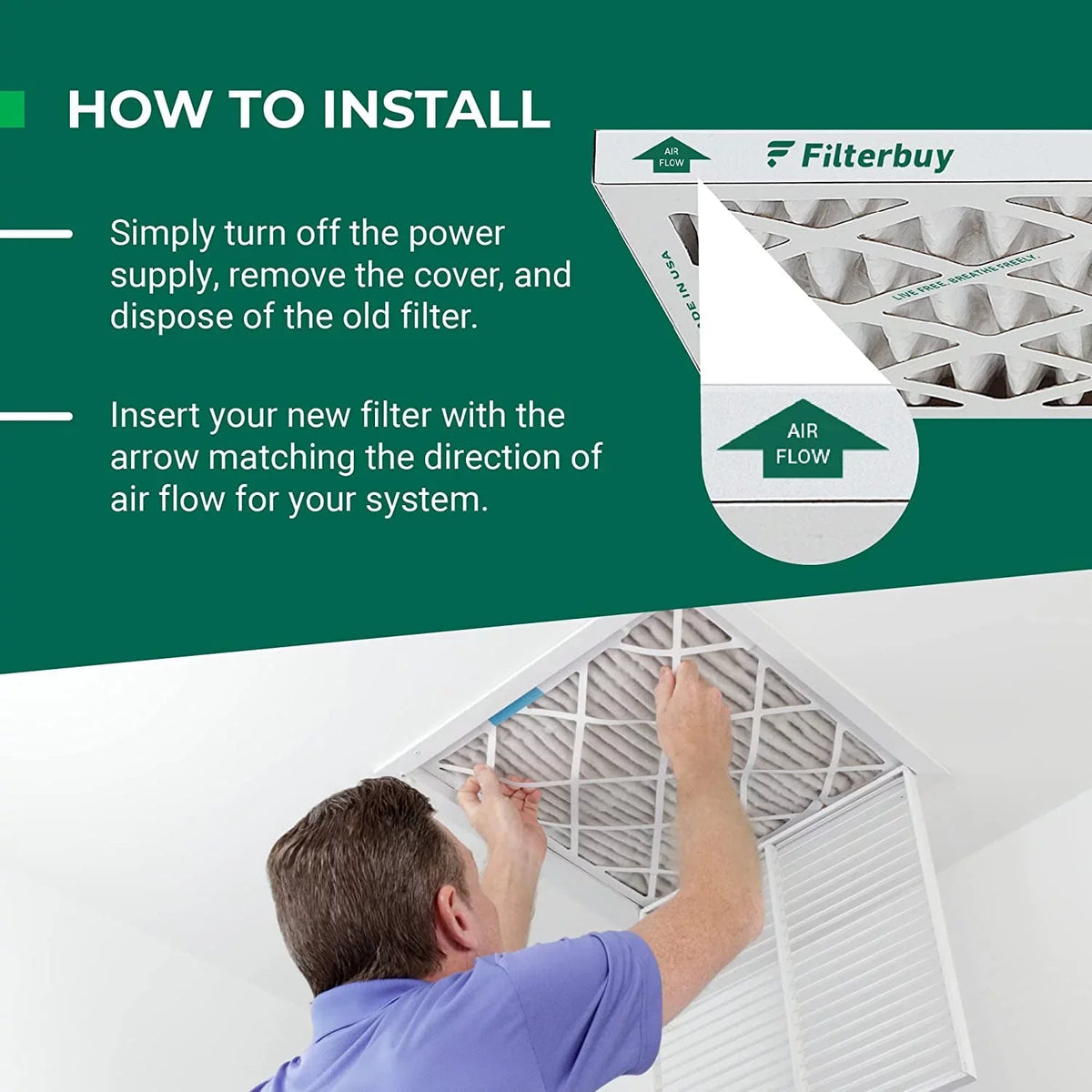 Filterbuy 20x32x2 MERV 8 Pleated HVAC AC Furnace Air Filters (2-Pack)