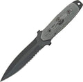 TOPS Knives Ranger's Edge Fixed Blade Knife, Black Traction, Black Micarta
