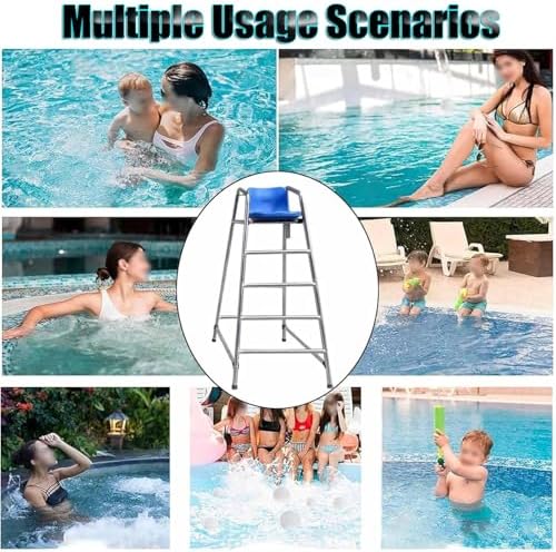 Lifeguard Chair Lifeguarding Sports Refereeing Stable Base with Narrowing Corners Armless Comfortable Seat Outdoor Use Life Guard Chair,Detachable Extra Tall Chair for Lifeguards/Referees 1.