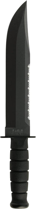 KA-BAR 2211 Big Brother Combat Knife â 14 1/8" Tactical Fixed Blade with Kraton Handle, Black Finish