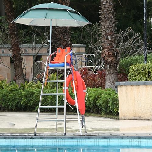Lifeguard Chair Lifeguarding Sports Refereeing Stable Base with Narrowing Corners Armless Comfortable Seat Outdoor Use Life Guard Chair,Life-Guard Chair with Sunshade Hole Removable Commerc