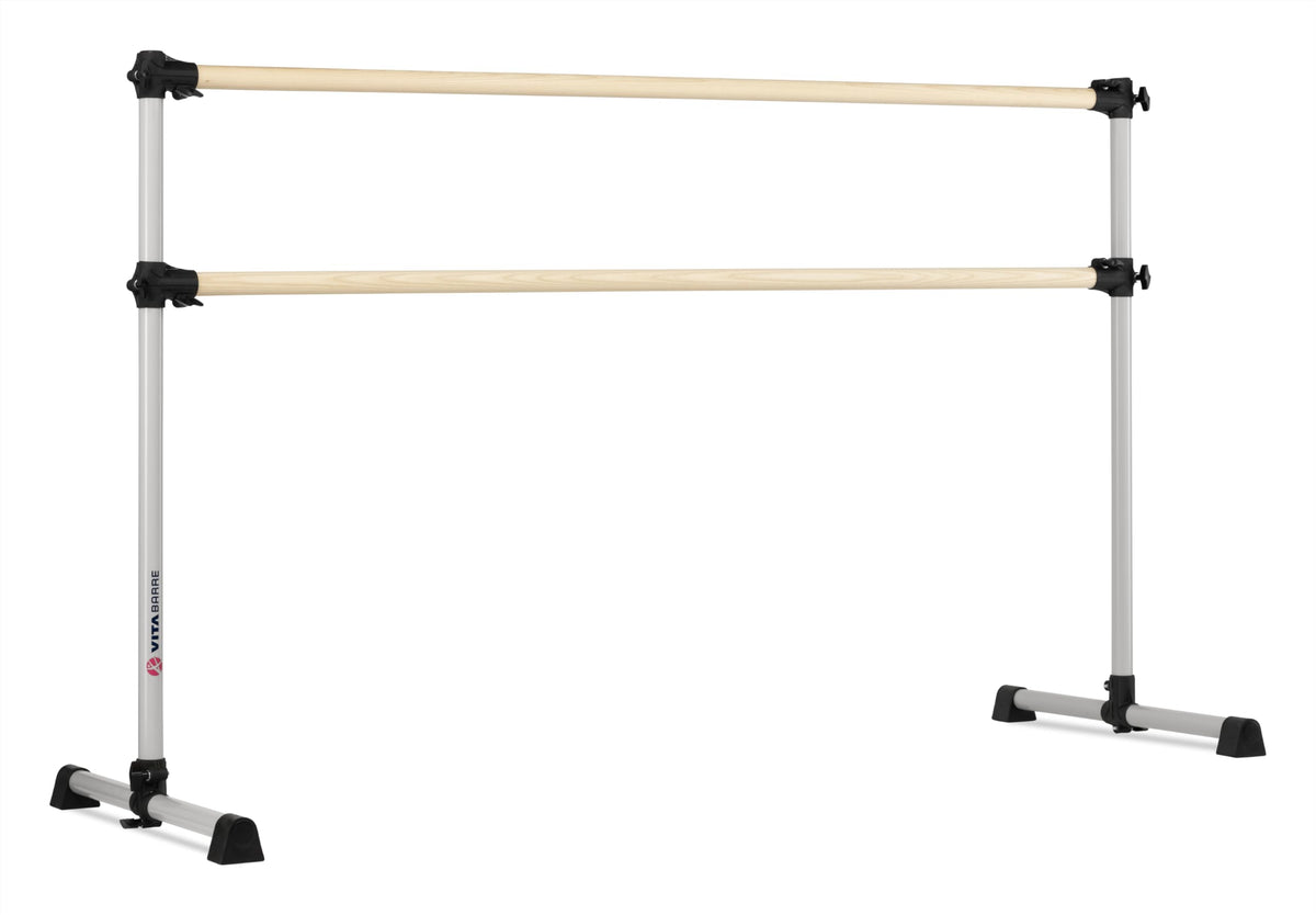 VITA Barre Portable Freestanding Double Ballet Barre, Prodigy, Wood | Adjustable Height, USA Made, Home or Gym Exercise Equipment for Kids & Adults | Dance, Fitness, Pilates