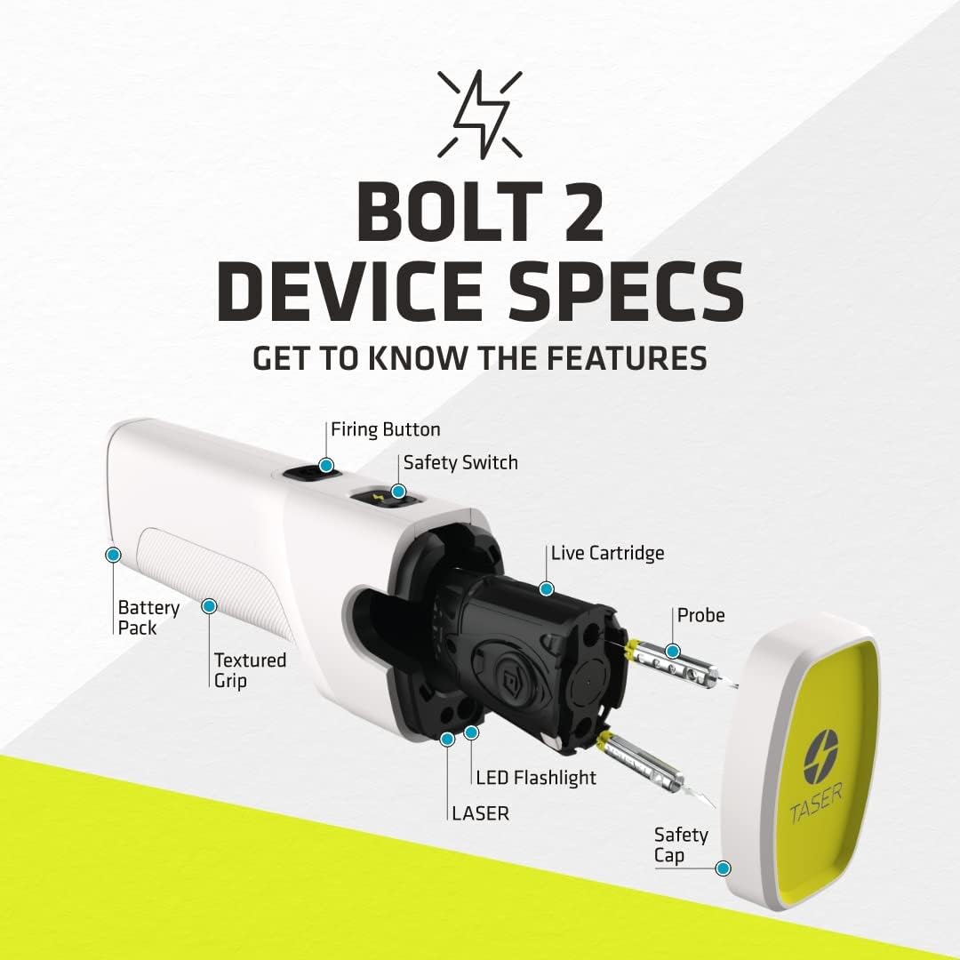 TASER Bolt 2 Self-Defense Device | Personal Protection Kit | | Perfect for Running, Jogging, Pet Walking | Portable, Lightweight, Survival, Outdoors