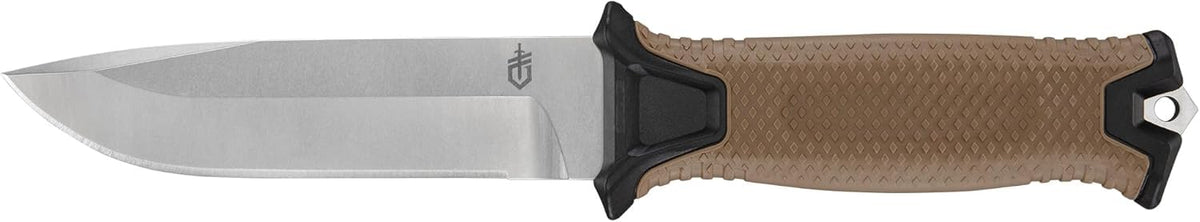 Gerber Gear StrongArm - Fixed Blade, Full Tang Knife - Camping Knife with Multiple Carry Options - Made in USA - Black, Serrated Edge