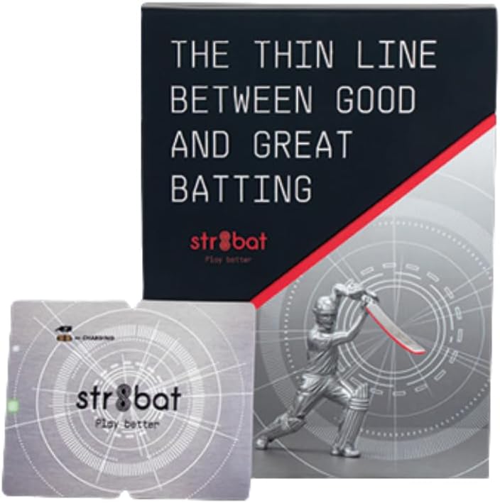 str8bat Pro - Smart Sticker for Cricket Bat | Paper-Thin Smart Motion Sensor for Real-Time Shot Tracking with Performance Insights & Unlimited Storage | Enhances Batting Skills | for Players, Coaches