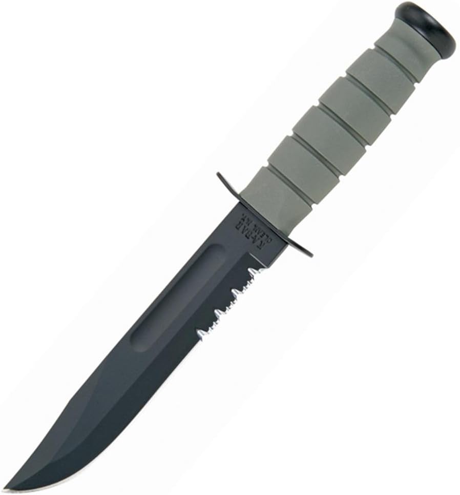 Ka-Bar Fighting Knife with Kraton Handle Edge, Grey