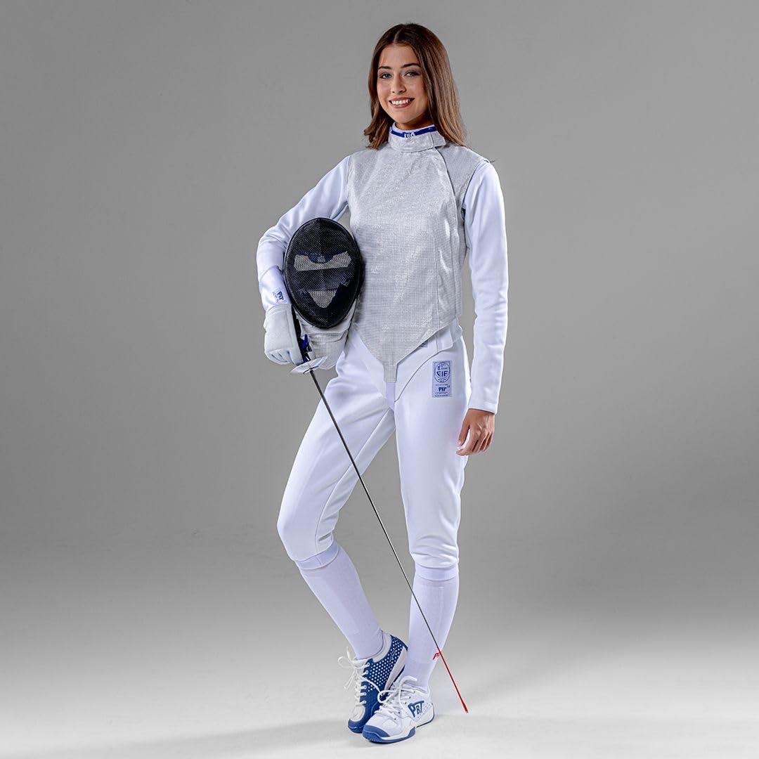 Womenâs Electric Foil Jacket White INOX Washable Conductive Fencing LamÃ© for Competition and Training