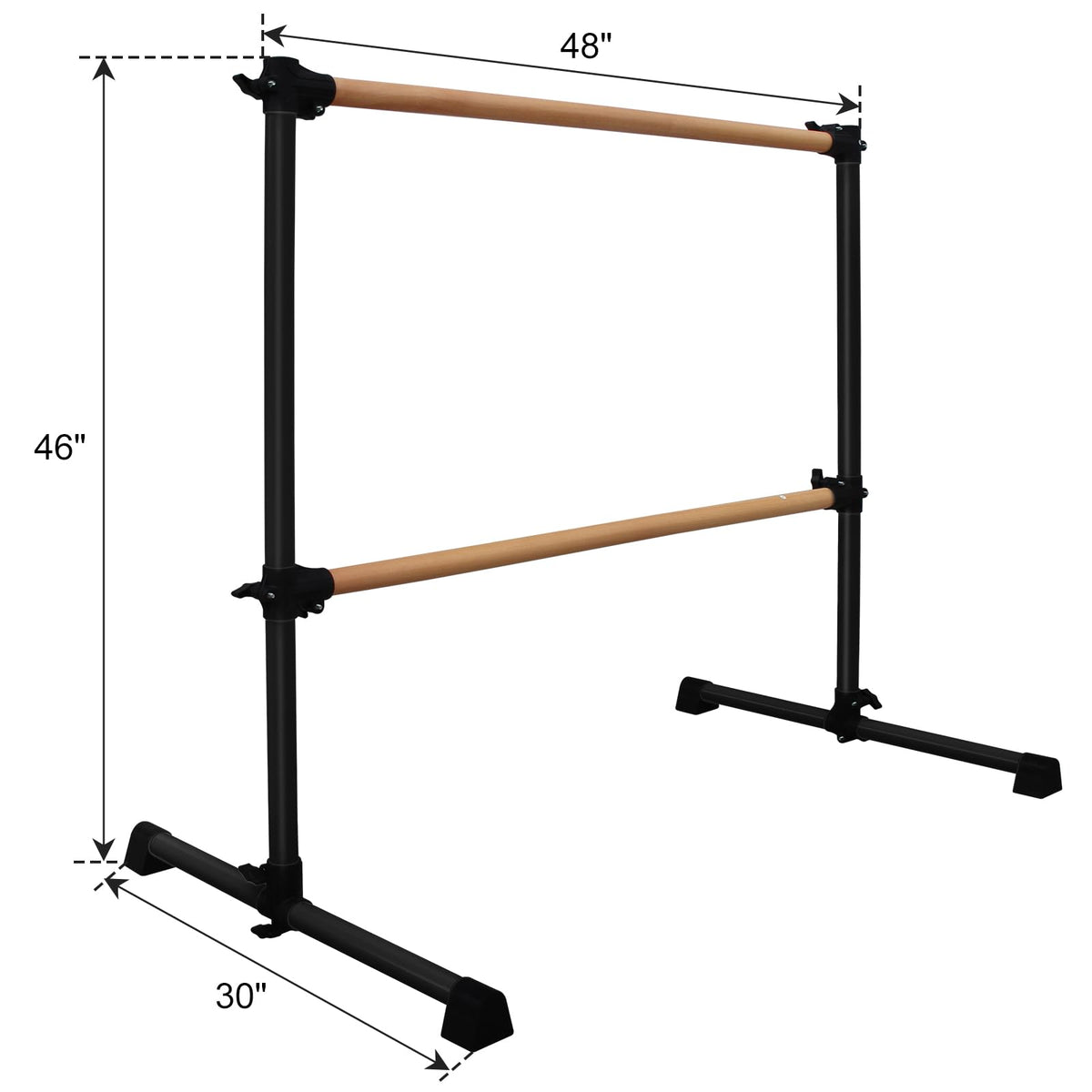 4FT/6FT Height Adjustable Double Ballet Barre, Freestanding Portable Stretching Dance Bar for Home, Heavy Duty Exercise Equipment for Kids & Adults with Anti-Slip Rubber Pads