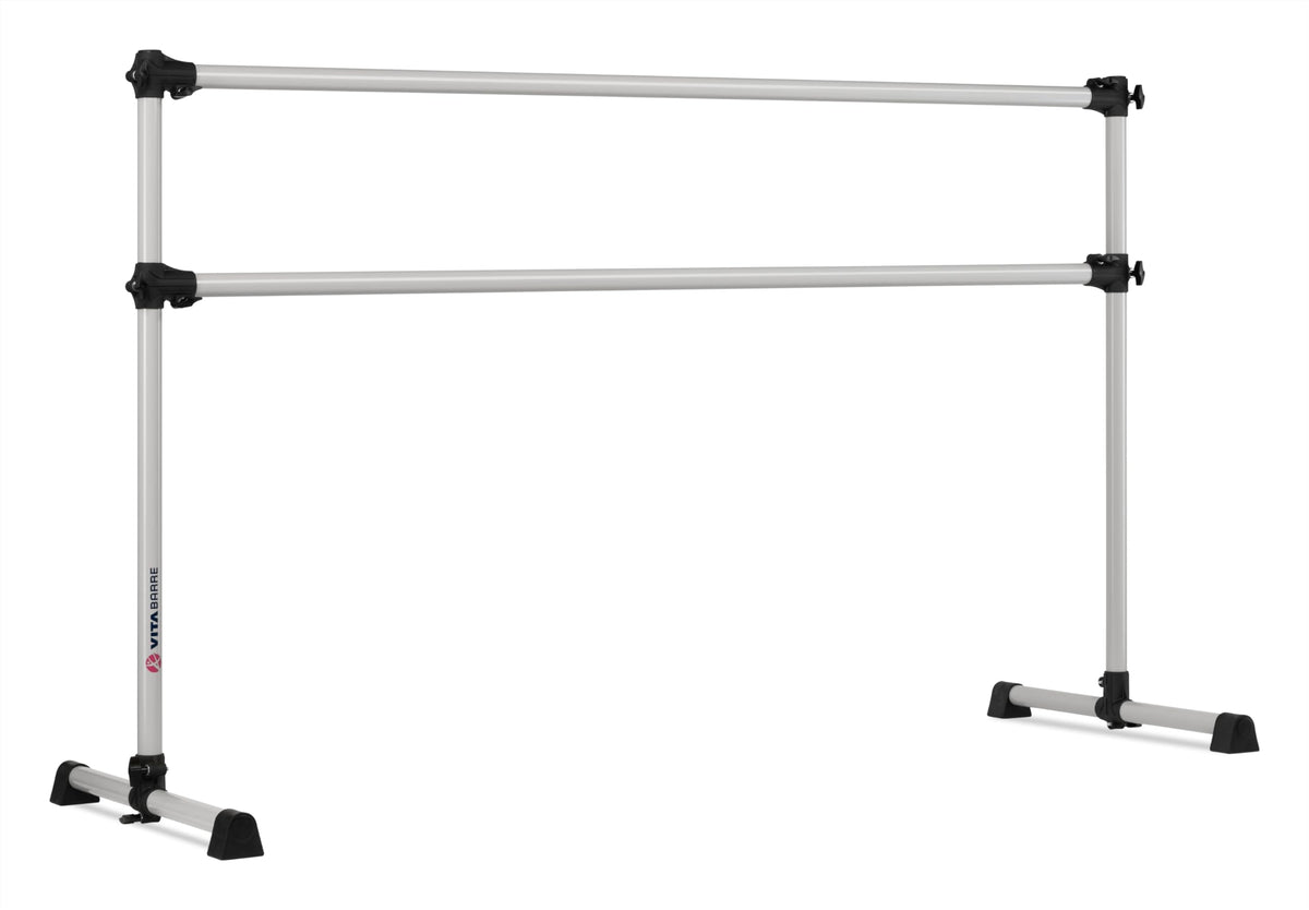 VITA Barre Portable Freestanding Double Ballet Barre, Prodigy, Aluminum | Adjustable Height, USA Made, Home or Gym Exercise Equipment for Kids & Adults | Dance, Fitness, Pilates