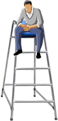 Tall Lifeguard/ Deck Chairs Outdoor, 47' '60'' 71'' High Fade-Resistant Stainless Steel Elevated Life Guard Chair - Loads 330kg, Referee Ladder Stool, Lifesaving Observation Chairs(H-180cm/70in/5.9ft)