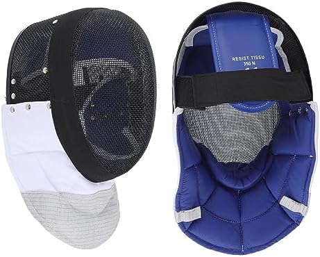 Fencing Mask, Fencing Protective Helmet with Padded Bib for Beginners Practice and Competition (M)