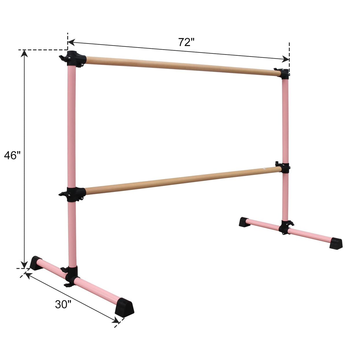 4FT/6FT Height Adjustable Double Ballet Barre, Freestanding Portable Stretching Dance Bar for Home, Heavy Duty Exercise Equipment for Kids & Adults with Anti-Slip Rubber Pads