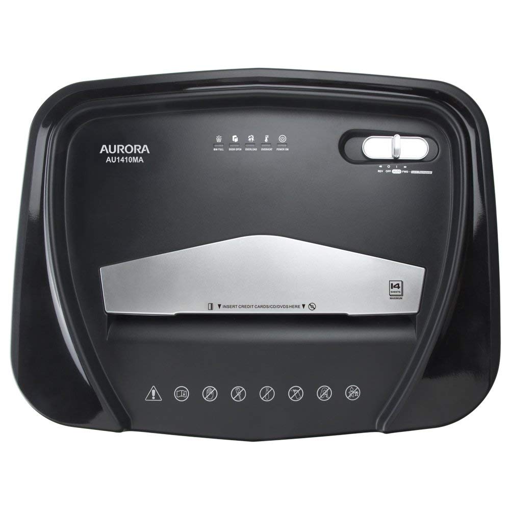 Aurora Professional Grade 150-Sheet Auto Feed Micro-Cut Paper and Credit Card Shredder/60 Minutes Continuous Run Time