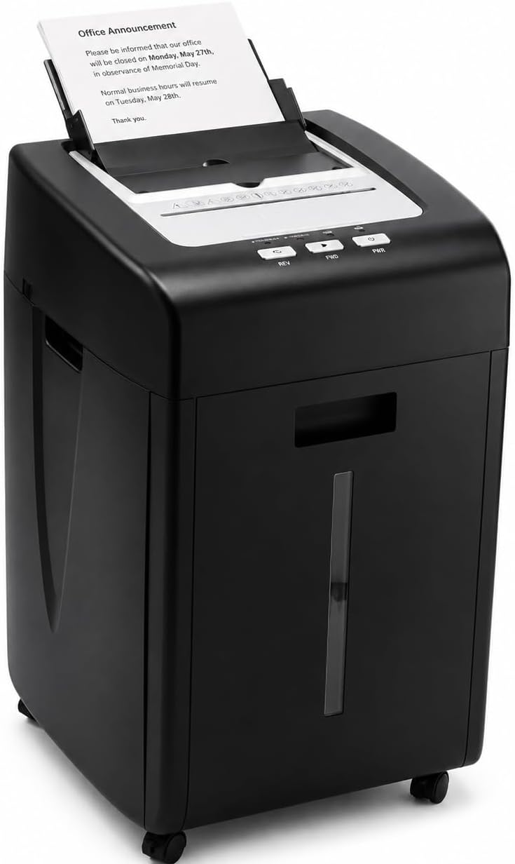 Paper Shredder Heavy Duty 200 Sheet Auto Feed P-5 Micro Cut