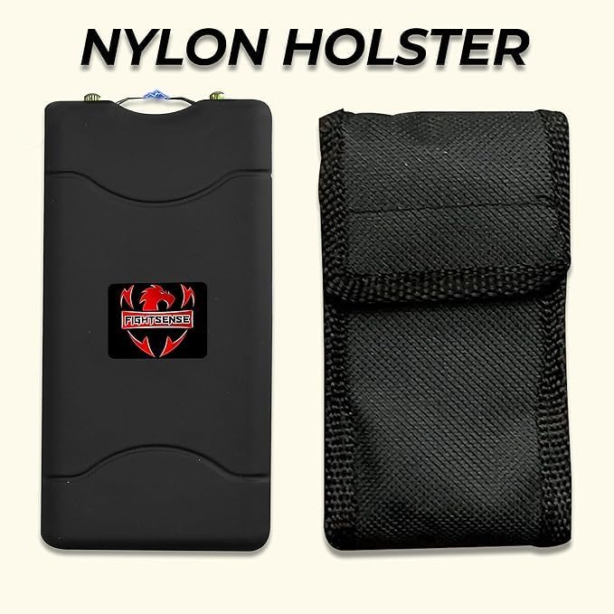 FIGHTSENSE (12 pcs) Wholesale Bulk Stun Gun Flashlight for Men and Women self Defense Device, Rechargeable Stun Gun, Nylon Holstersâ¦