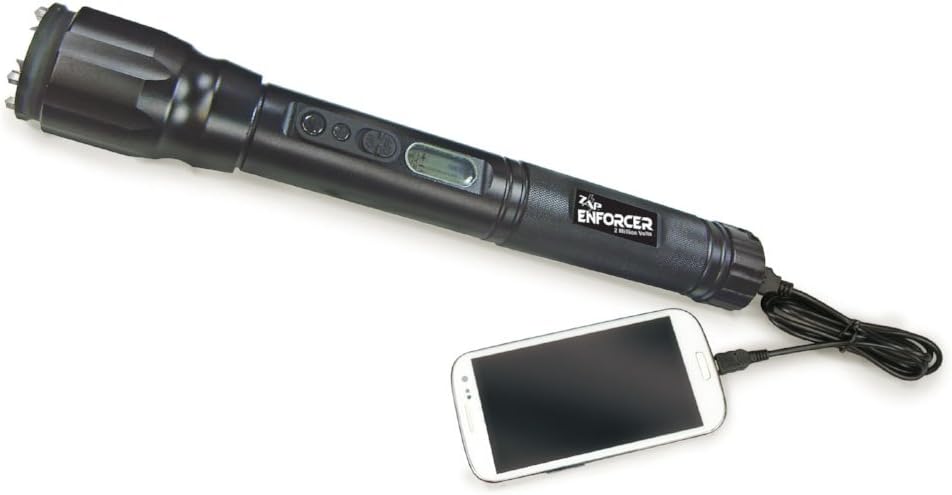 ZAP Enforcer Stun Gun 2,000,000 Volts Black with 4 Flashlight Modes