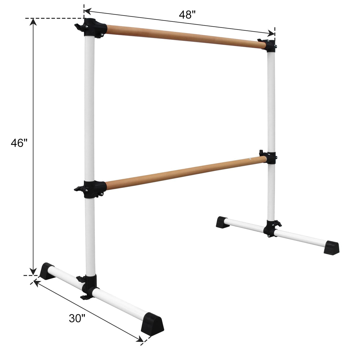 4FT/6FT Height Adjustable Double Ballet Barre, Freestanding Portable Stretching Dance Bar for Home, Heavy Duty Exercise Equipment for Kids & Adults with Anti-Slip Rubber Pads