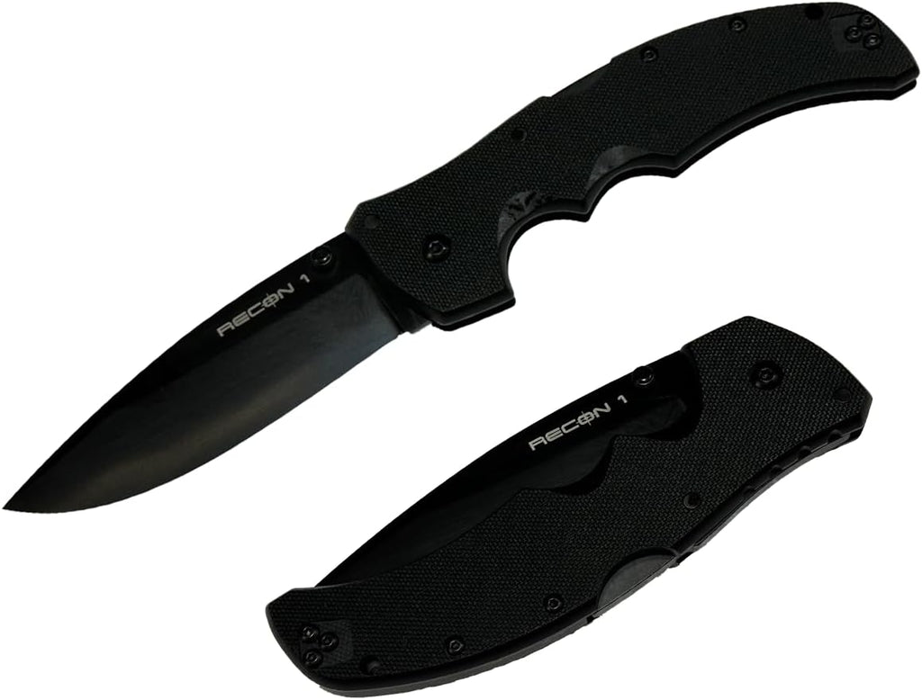COLD STEEL Recon 1 4" S35VN Razor-Sharp Blade 5.375" G-10 Handle Tactical Folding Knife w/Tri-Ad Lock, Ambidextrous Pocket/Belt Clip