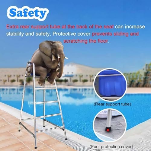 Lifeguard Chair Lifeguarding Sports Refereeing Stable Base with Narrowing Corners Armless Comfortable Seat Outdoor Use Life Guard Chair,High Referee Observation Lifeguard Chair 150cm for Poo
