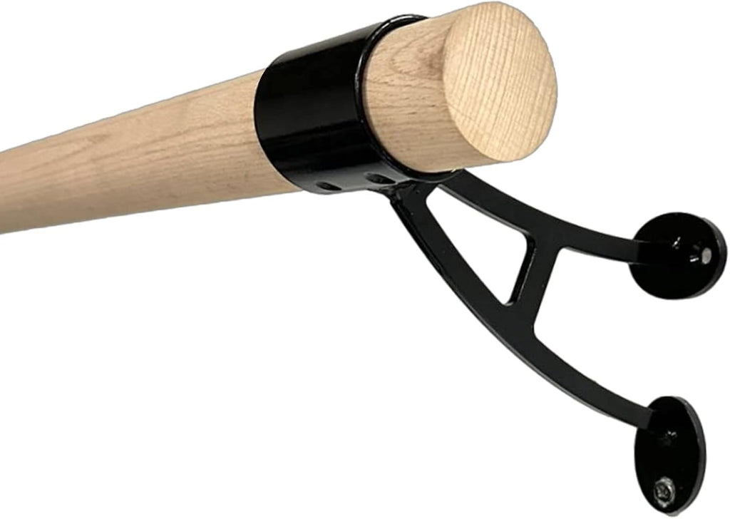 BalanÃ§oire Ballet Barre 6 FT Long 2.0â Diameter Black Brackets A, for Kids and Adults, Wall Mounted Premium Ballet Bar American Wood Home/Studio Ballet Barre, Dance Bar Stretch Bar Ballet Training
