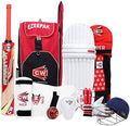 CW Storm Cricket Full Kit Boys Cricket Set with Bat Cricket Equipment Kit Set Cricket Kit for Boys of 5-14 Year Old Cricket Full Kit for Men Full Size Kashmir Willow Kit Bag