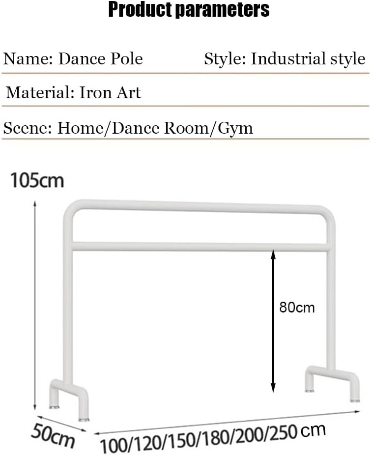 Ballet Barre Simple Black Metal Ballet Barre, The Double-Layer Leg Compression Bar is Suitable for Stretching Adults and Children, 2.5M/8.2FT