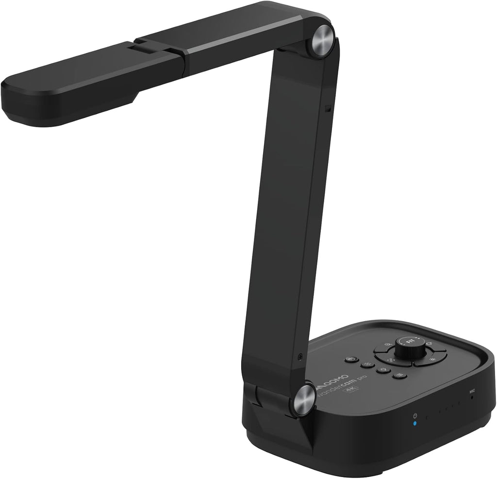 QPC100S 4K USB 13MP Portable Document Camera, with Mic, LED Light,Auto Focus, HDMI/USB Plug and Play, Compatible with Mac OS, Windows, Chromebook Compatible for Live Demo and Document Scanning