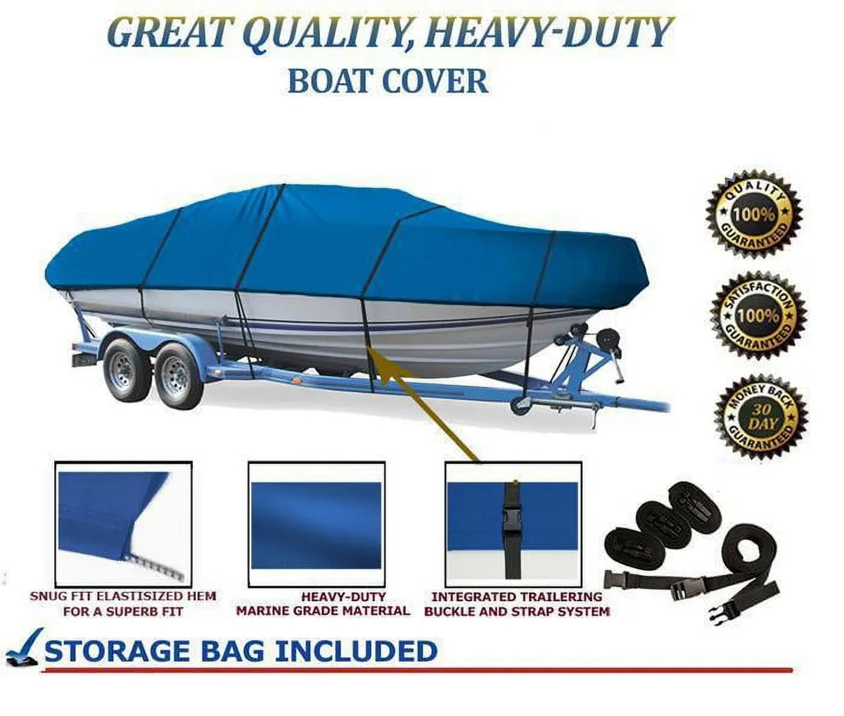 BLUE, GREAT QUALITY BOAT COVER Compatible for MARATHON 2001 EAGLE I/O ALL YEARS