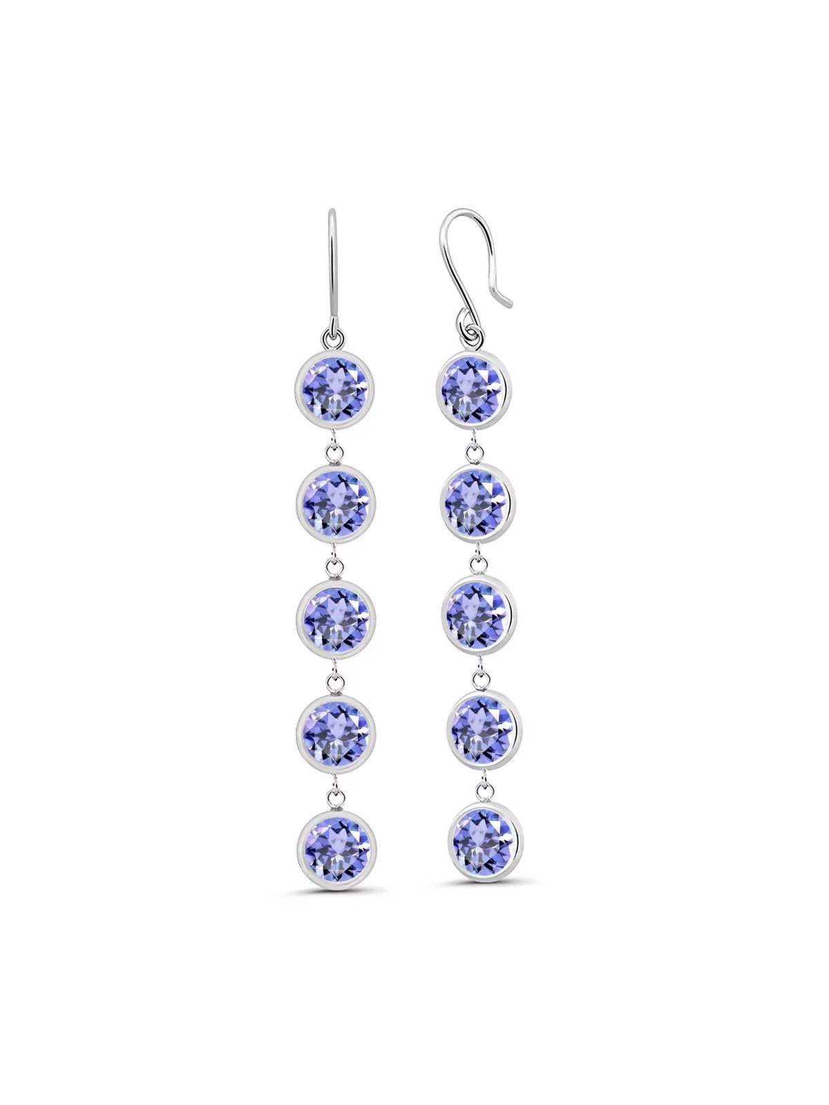 Gem Stone King 9.00 Ct Round Blue Tanzanite 925 Sterling Silver Earrings