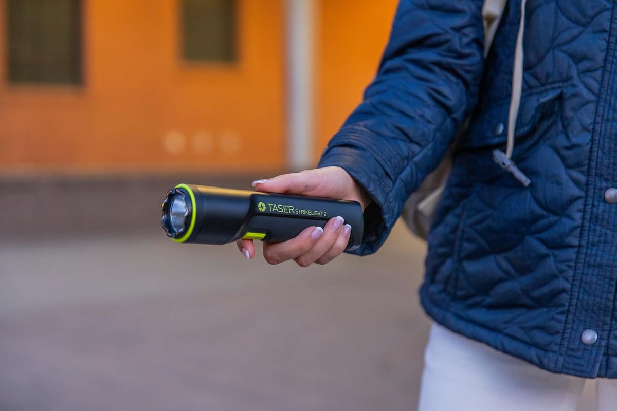 TASER StrikeLight 2 Rechargeable Self-Defense Flashlight with Painful 10 ÂµC Stun Charge | Portable, Lightweight Protection for Running, Jogging, Pet Walking, Camping, Hiking, and Outdoors