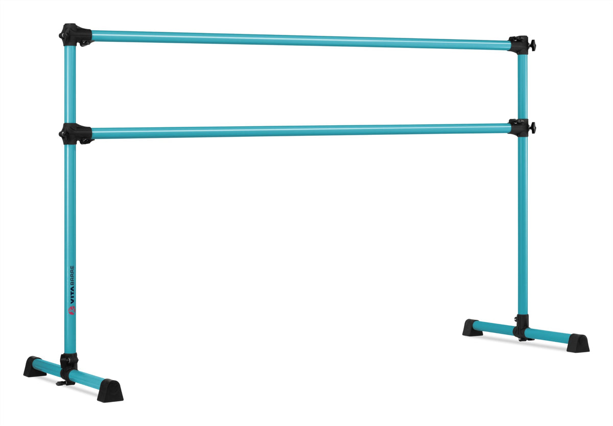 VITA Barre Portable Freestanding Double Ballet Barre, Prodigy, Aluminum | Adjustable Height, USA Made, Home or Gym Exercise Equipment for Kids & Adults | Dance, Fitness, Pilates