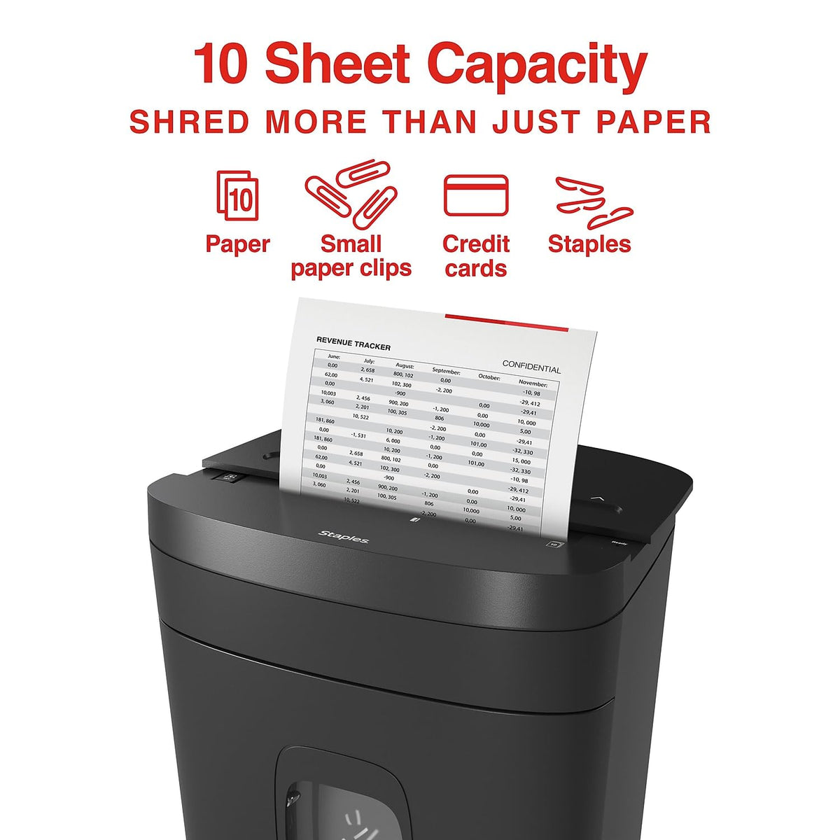 Staples 12-Sheet Micro-Cut Paper Shredder, High-Security, Anti-Jam, Black