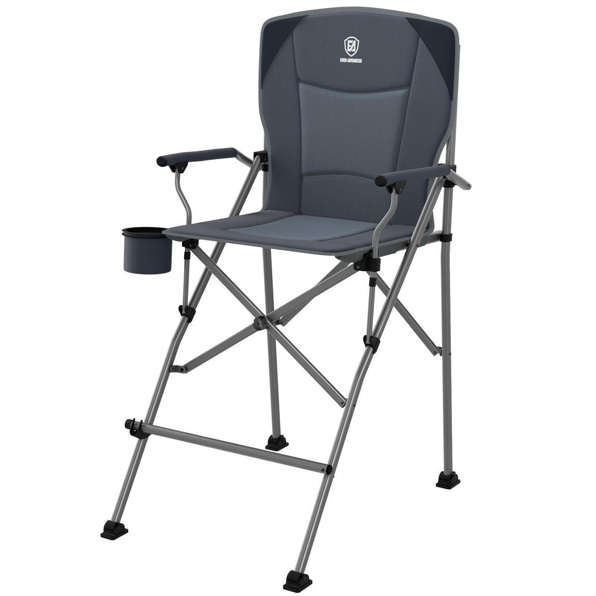 EVER ADVANCED Tall Director Chair 31" Foldable Camping with Carry Bag Black
