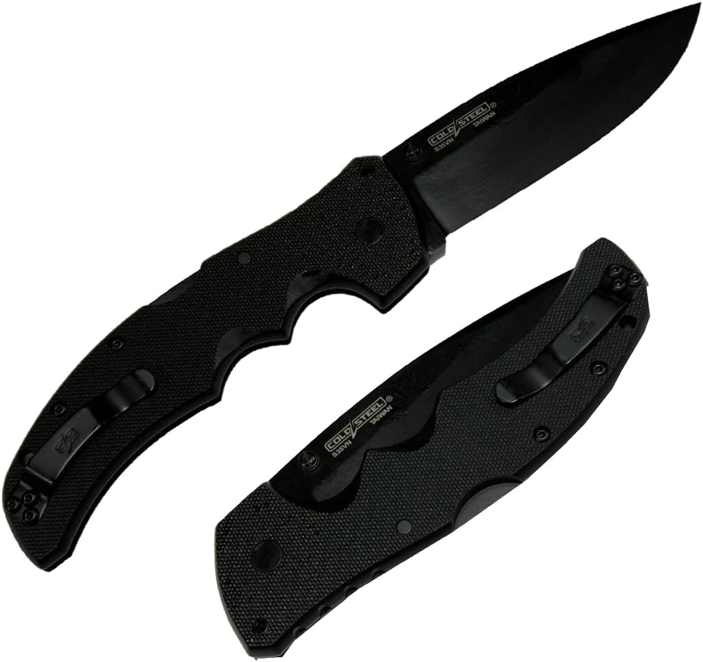 COLD STEEL Recon 1 4" S35VN Razor-Sharp Blade 5.375" G-10 Handle Tactical Folding Knife w/Tri-Ad Lock, Ambidextrous Pocket/Belt Clip