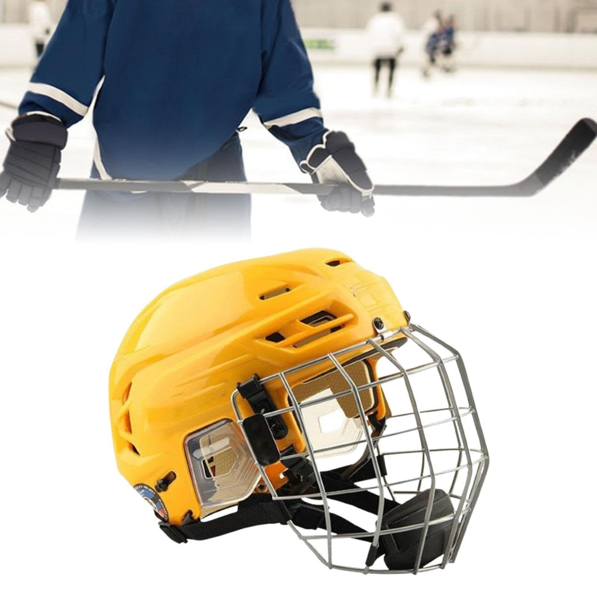 harayaa Hockey Helmet with Facemask Polyethylene Shell Roller Skating Helmet Enhanced Comfort Suitable for Sports Training Competiti