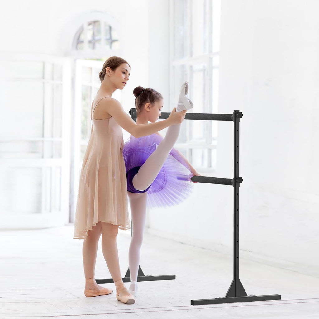 SELEWARE Height Adjustable Ballet Barre Freestanding Ballet Bar, 4/5/6 FT