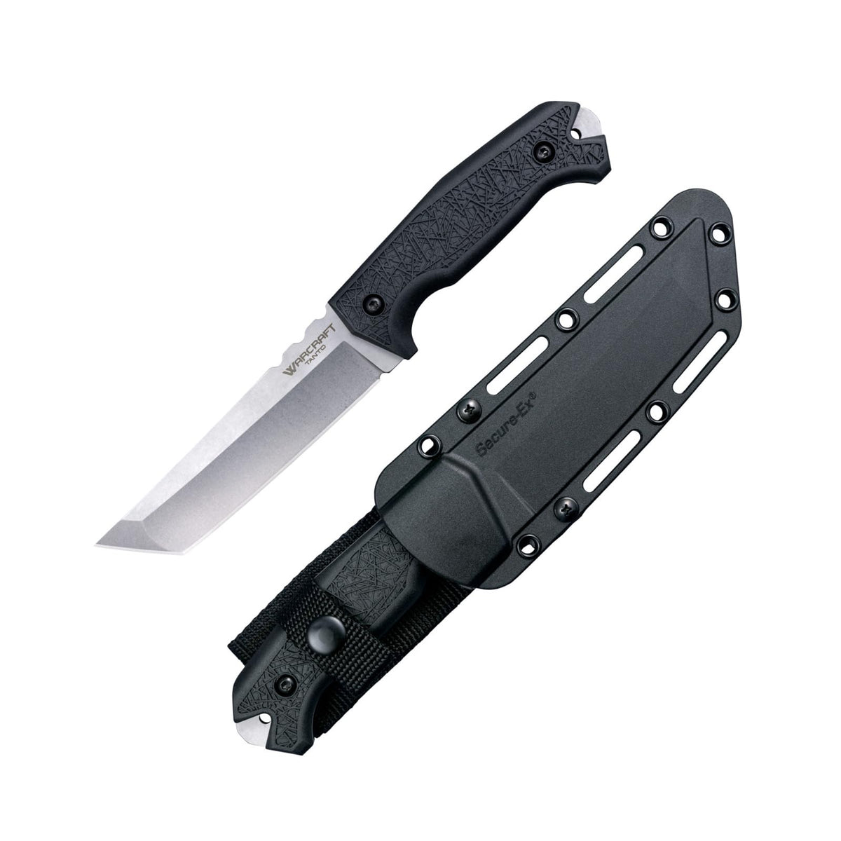 COLD STEEL Warcraft Tanto 4034SS Razor-Sharp Durable Blade GFN Handle Military Tactical Fixed Blade Knife w/Secure-Ex Sheath