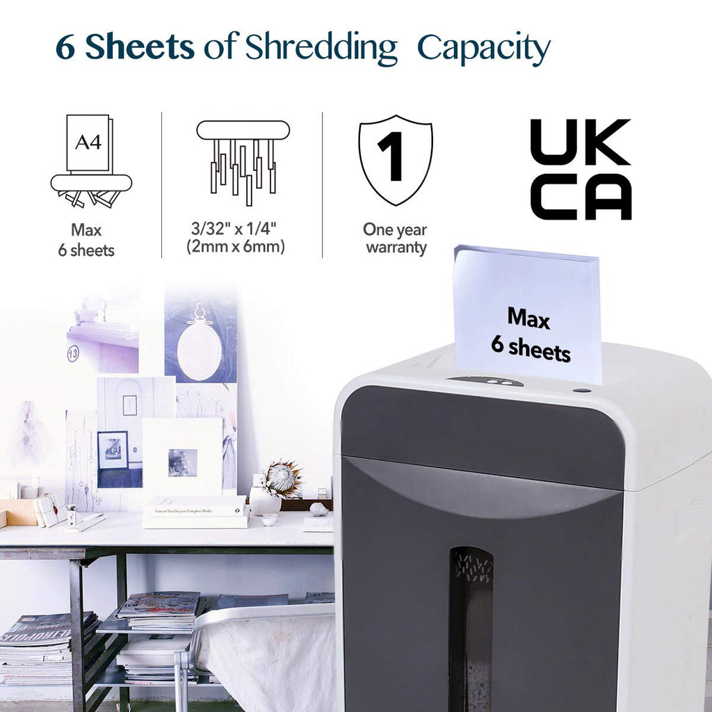 WOLVERINE SD9112 P5 Micro Cut Paper Shredder,10 Sheet,60Min,6 Gal, White