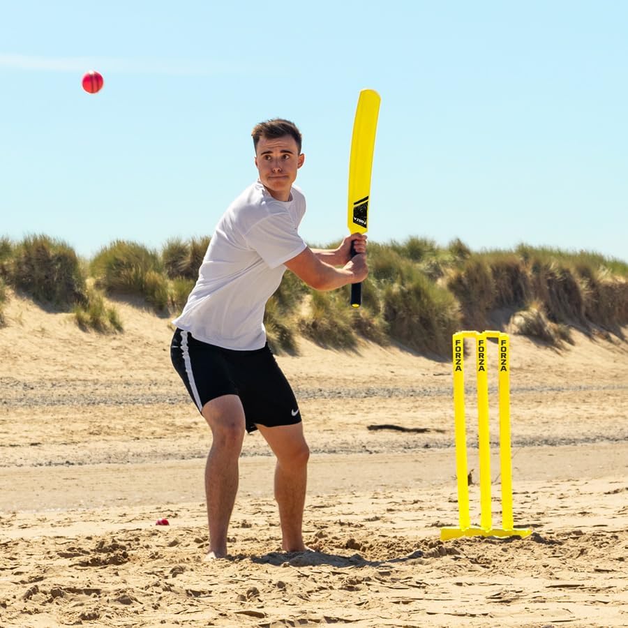 FORZA Plastic Backyard Cricket Set â Portable Lightweight Set with Bats, Stumps & Balls Athletes