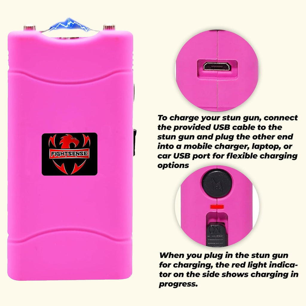 Wholesale Lot Super Heavy Duty Stun Gun for Self Defense with Bright Led Flashlight, Rechargeable Battery, Nylon Holsters with Belt Loop for Easy Cary