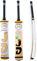 JD FMC Cricket Bat Hand Made Coconut Wood Tennis Tape Ball Full Size Adult Full Cane Long Handle Full Size 4.5"