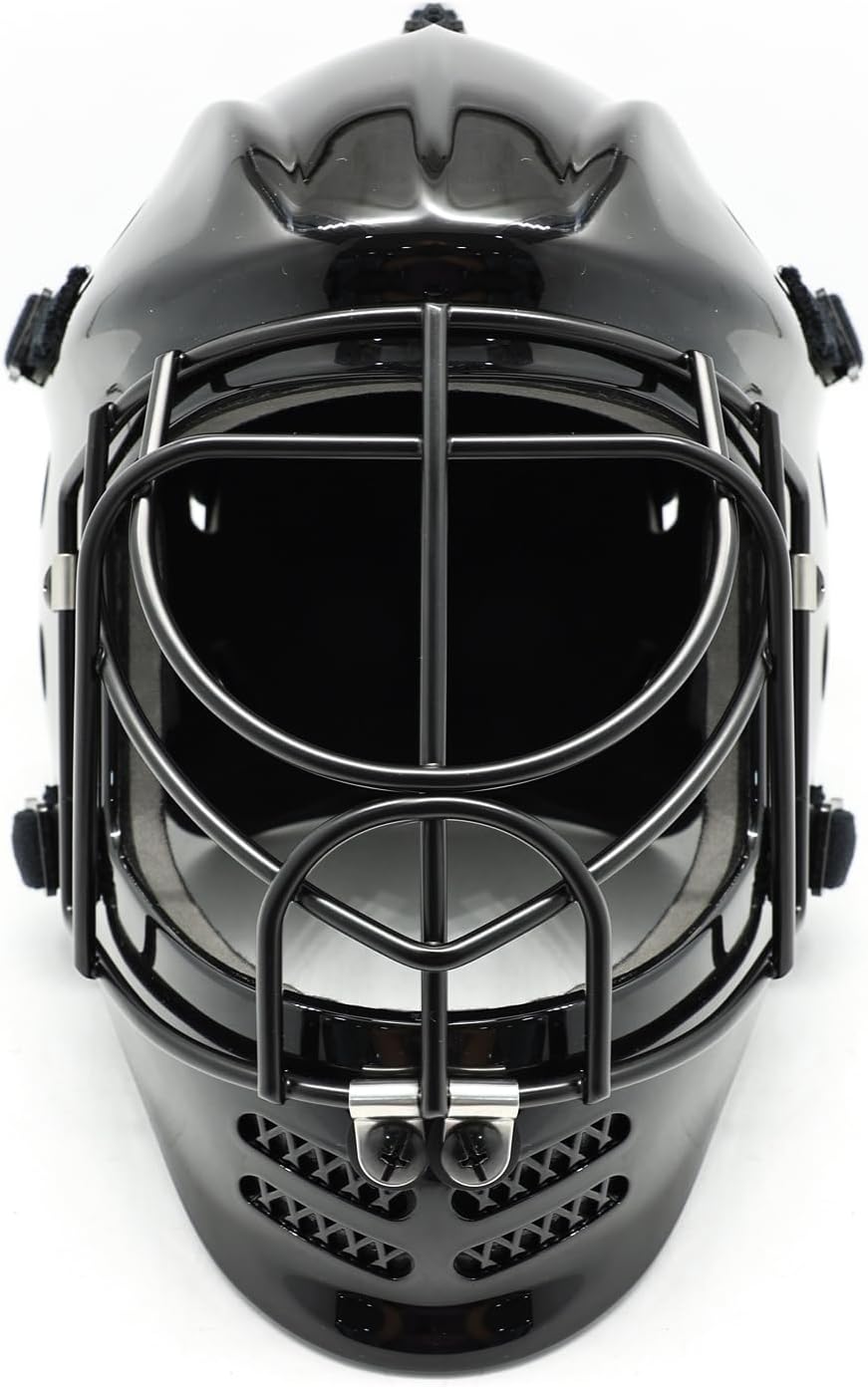 GY Field Hockey Goalie Helmet with Cage, Ice Hockey Goalie Face Mask for Youth, PC+ABS Shell/ 4.5mm A3 Steel Cage/ 10mm Foam Liner- XS