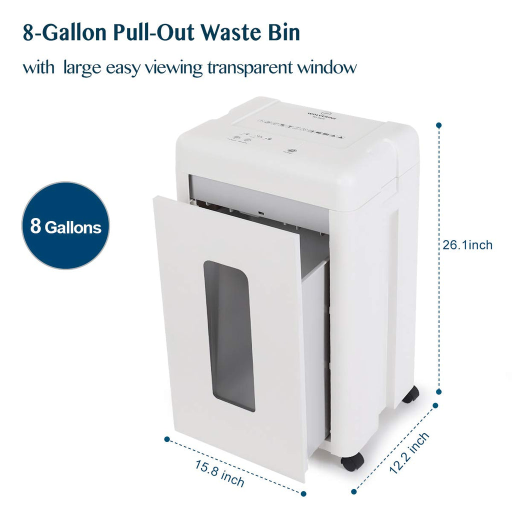 WOLVERINE SD9112 P5 Micro Cut Paper Shredder,10 Sheet,60Min,6 Gal, White