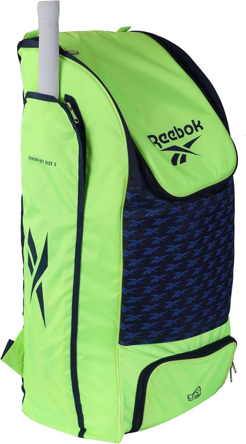 Reebok Cricket Kit â 8-Piece Complete Set with Bat, Pads, Gloves, Helmet & Bag | Sealed Sports Equipment Bundle | Size - 5