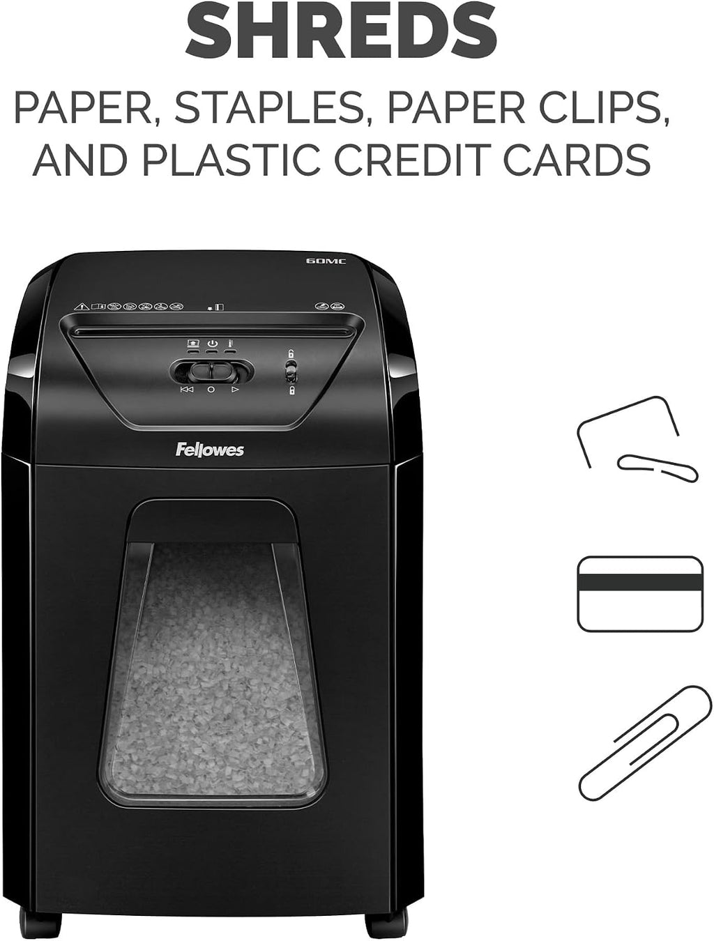 Fellowes Powershred 60MC Micro-Cut 10 Sheet Home Office Paper Shredder